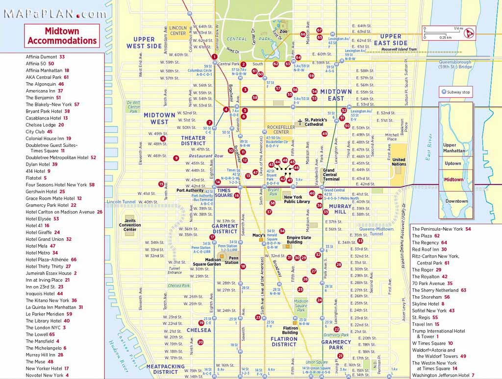 Free printable street map of manhattan