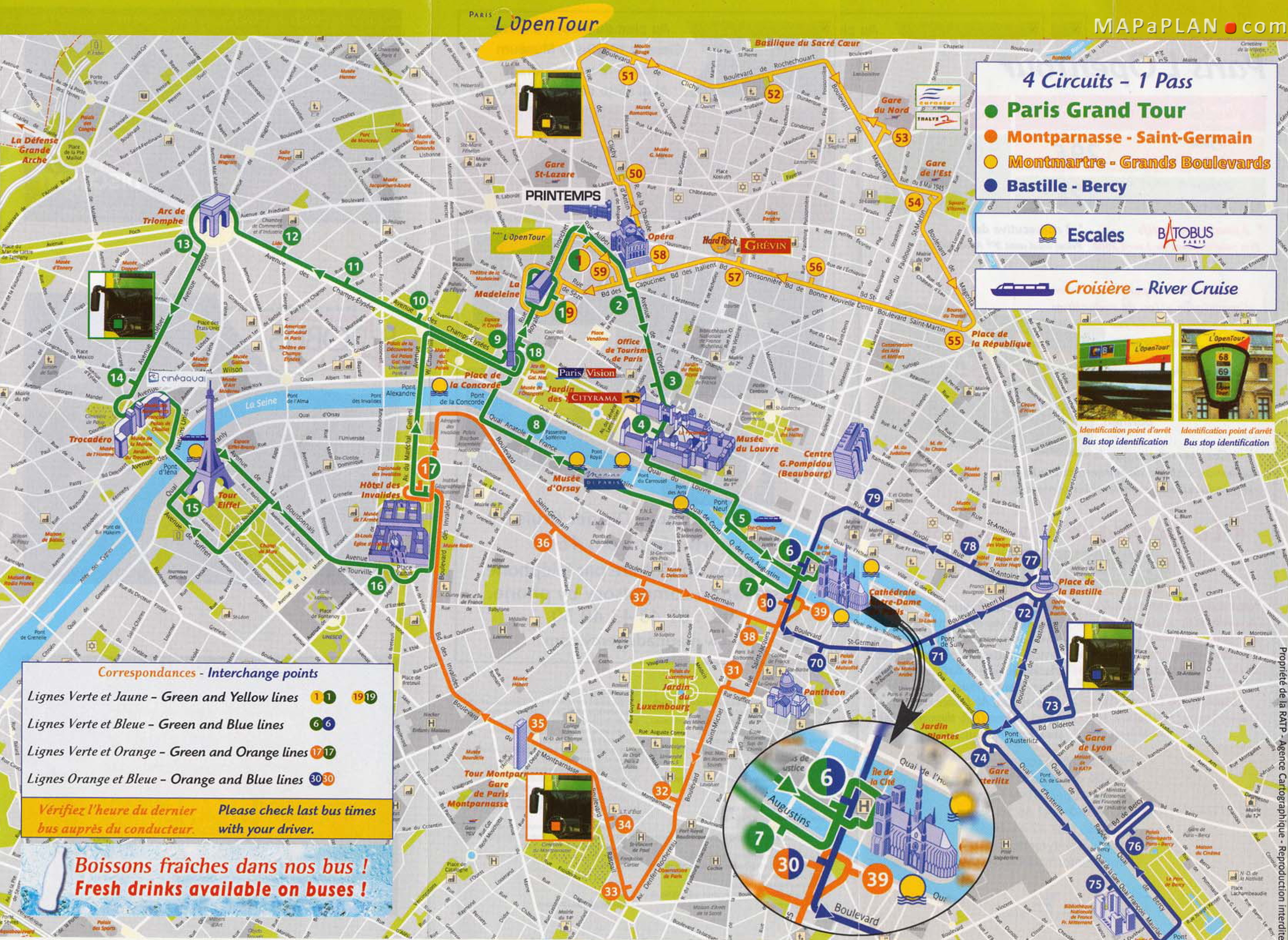 Paris maps Top tourist attractions Free, printable
