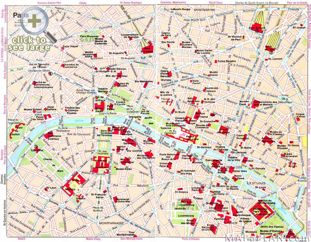 Paris Maps Top Tourist Attractions Free Printable Mapaplan Com