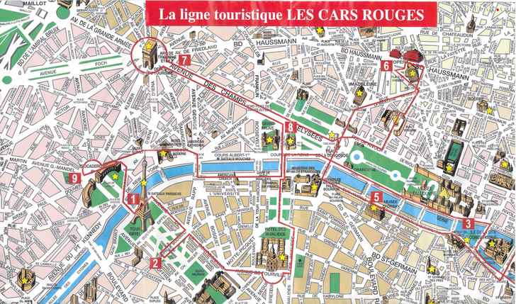 Paris maps - Top tourist attractions - Free, printable - MapaPlan.com