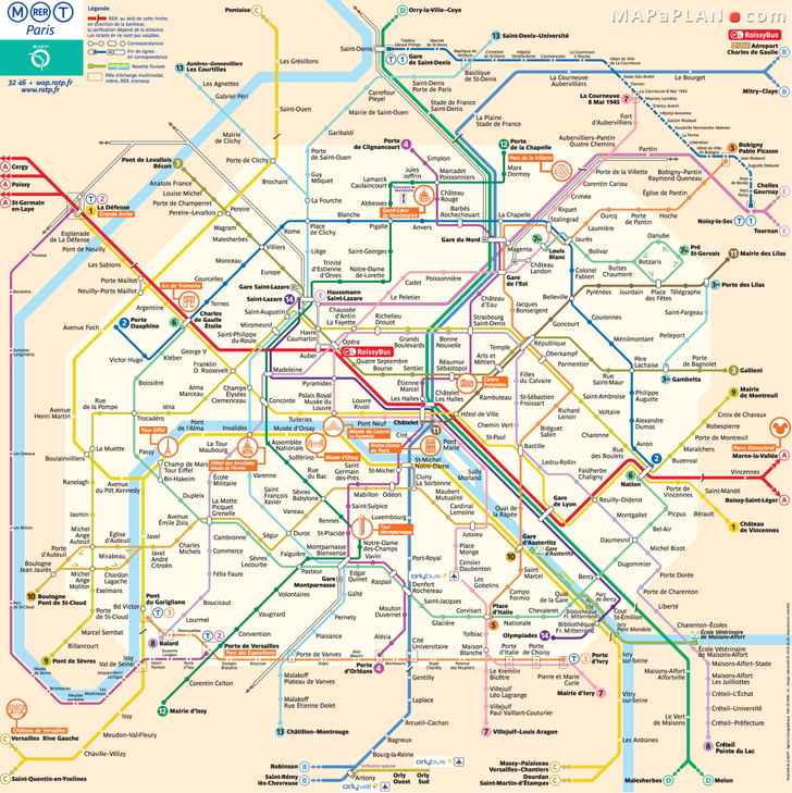 Paris top tourist attractions map Metro plan RER rapid transport tram subway underground tube stations