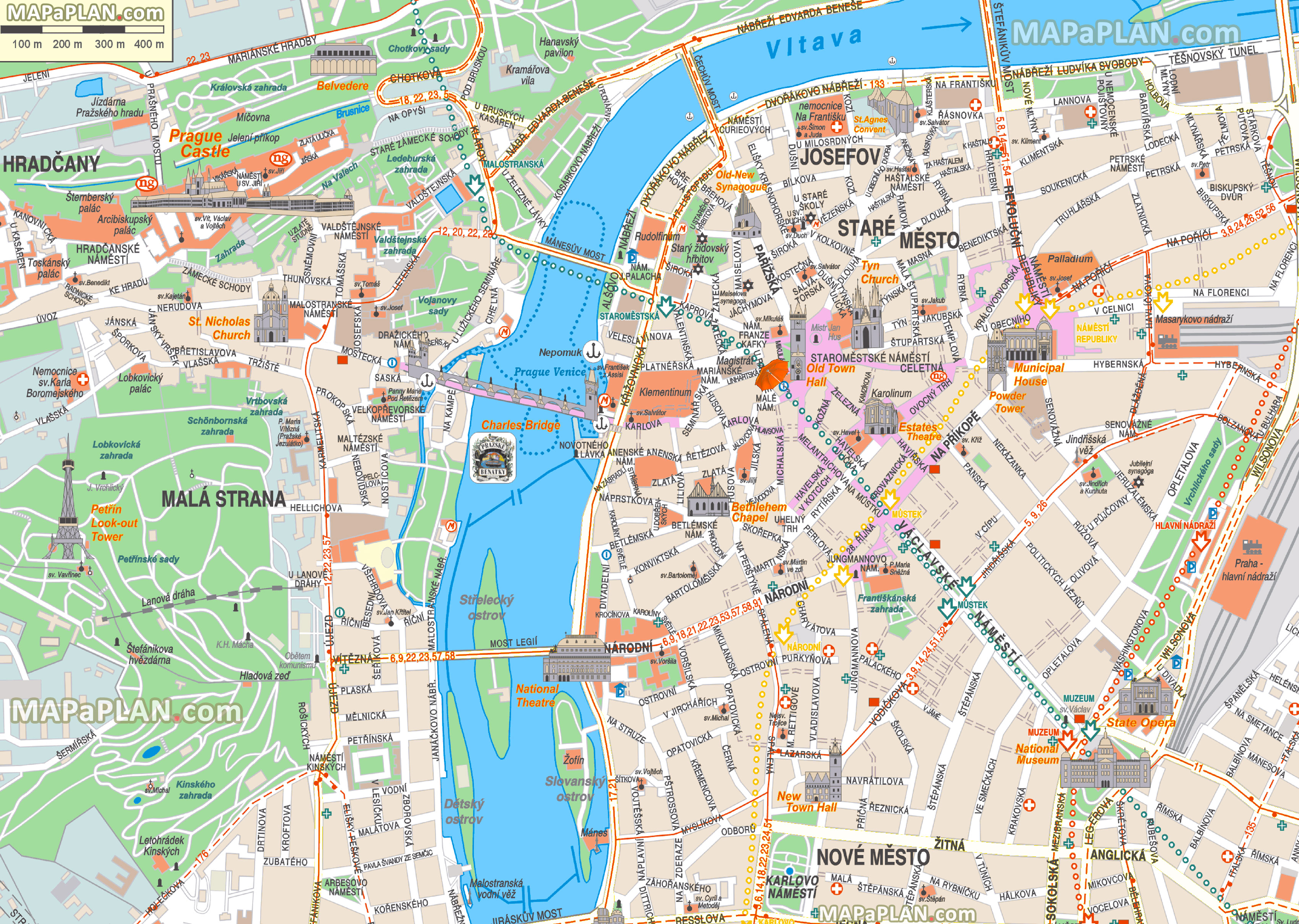 Prague Maps Top Tourist Attractions Free Printable City Street Map
