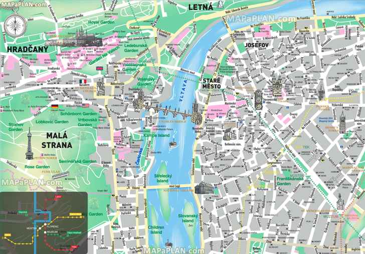 Prague Maps Top Tourist Attractions Free Printable City Street Map