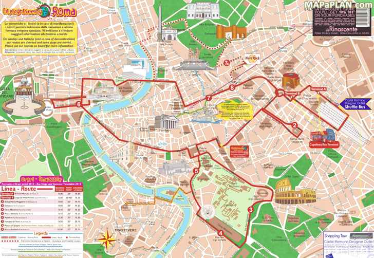 Rome Maps Top Tourist Attractions Free Printable City Street Map