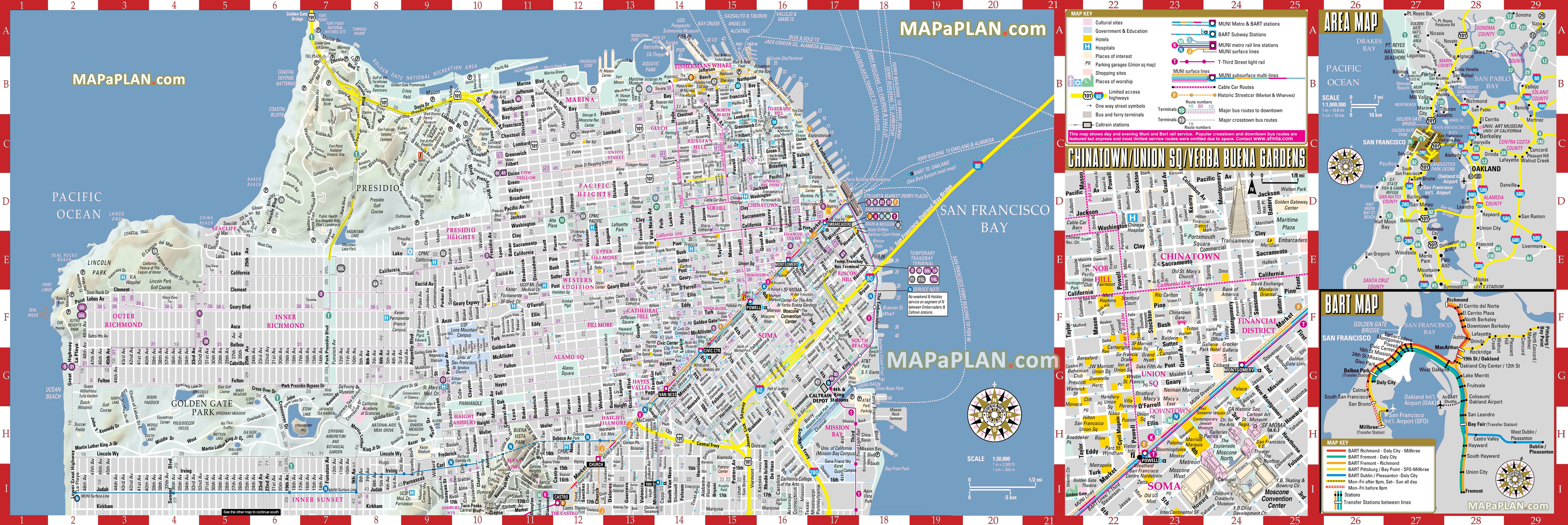 San Francisco Maps Top Tourist Attractions Free Printable