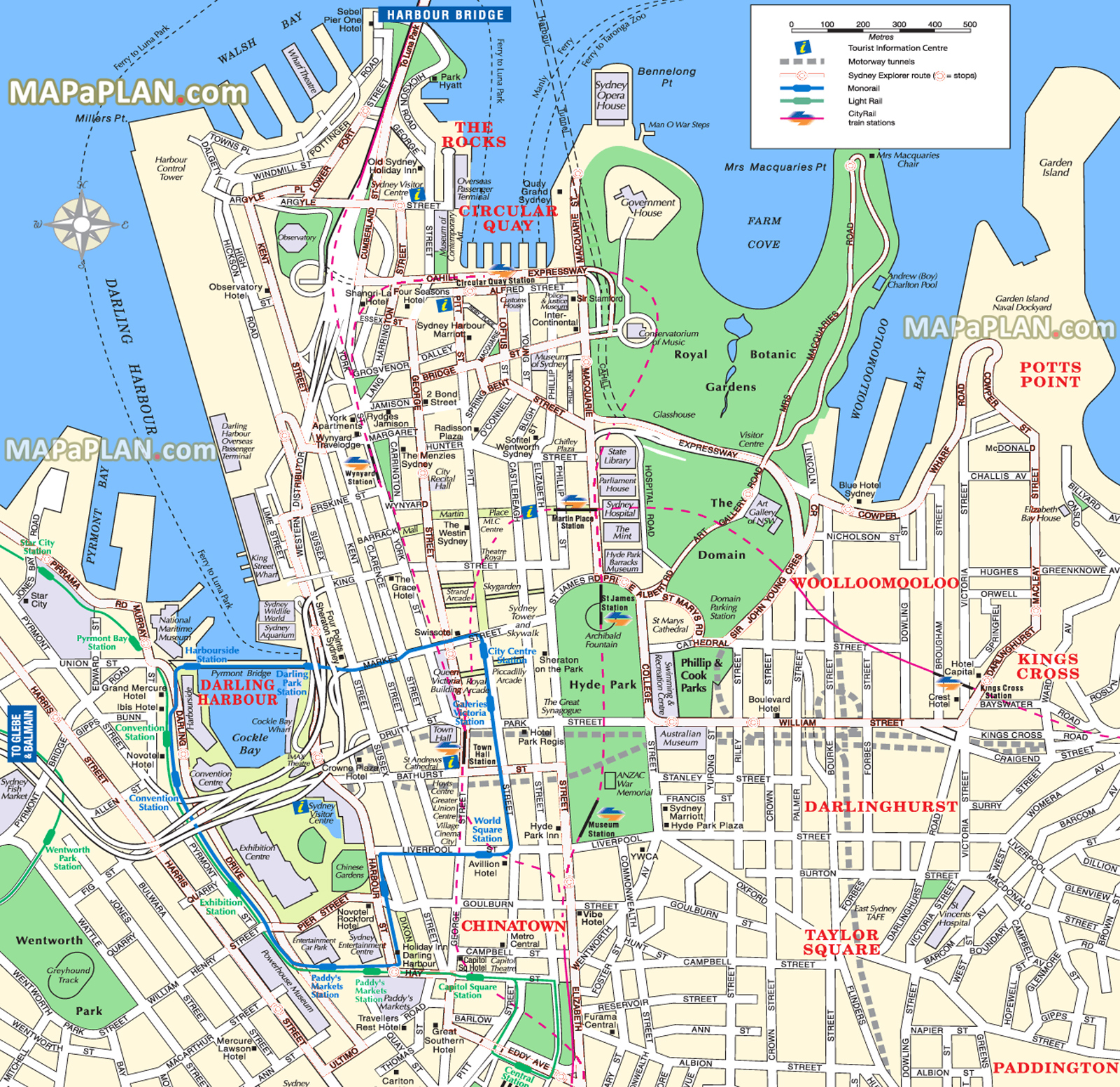 Sydney maps - Top tourist attractions - Free, printable city ...