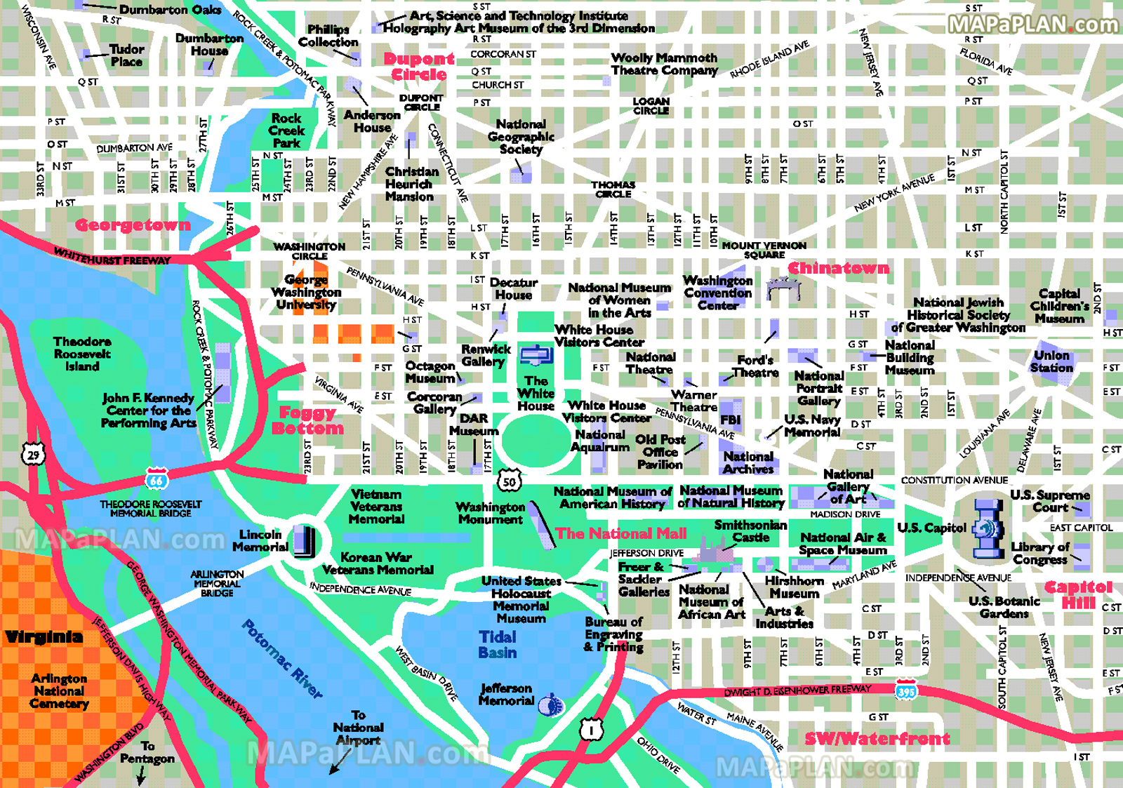 simple overview outline directions fun things do family kids capitol hill downtown neighborhood Washington DC top tourist attractions map