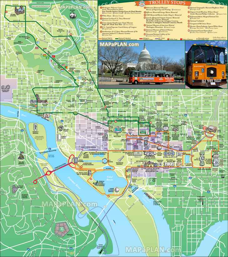 trolley tours stops itinerary planner explore major central sites worth visiting national air space museum Washington DC top tourist attractions map