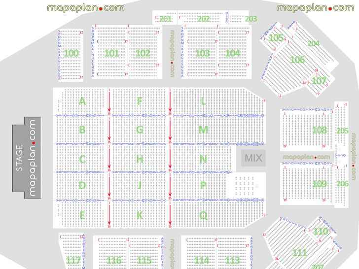 Aberdeen P&J Live seating plan detailed seat row numbers concert sections floor plan arena layout