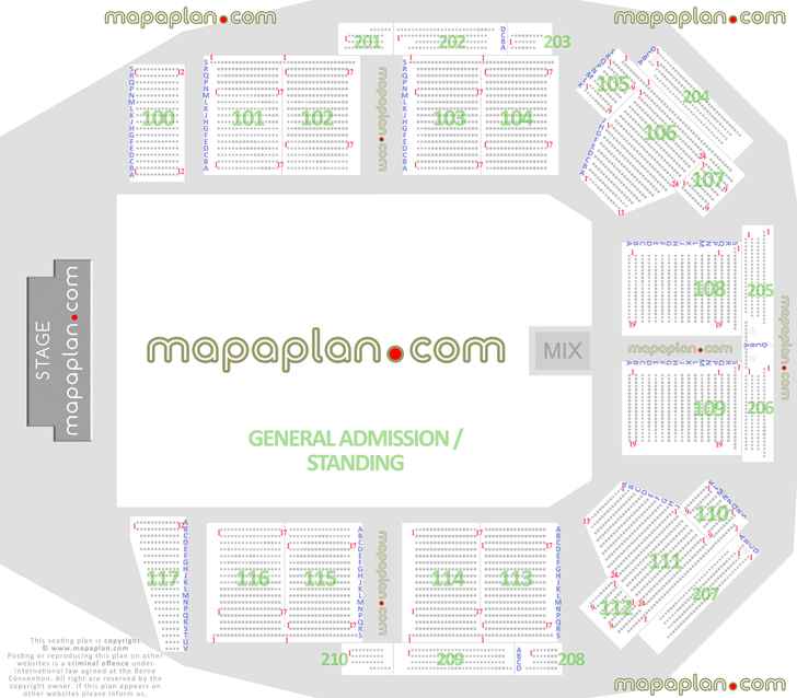 Aberdeen P J Live Seating Plan With