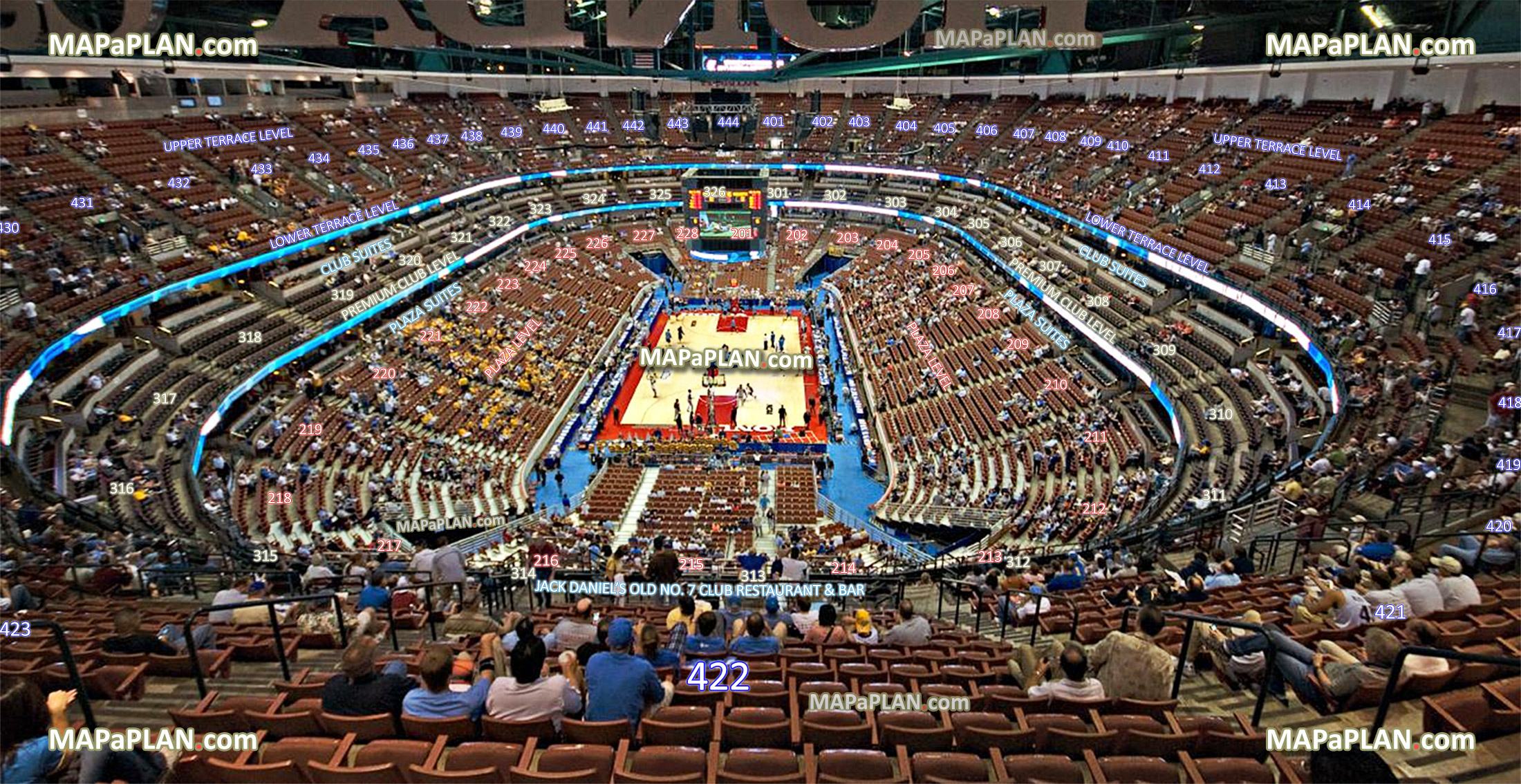 view section 422 row s seat 5 basketball seating college high school cif games jack daniels old club grand terrace sro standing room only rows luxury private boxes suites Anaheim Honda Center seating chart