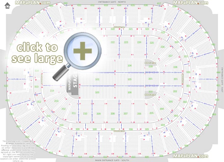 detailed seat row numbers end stage concert sections floor plan map arena plaza club terrace level layout Anaheim Honda Center seating chart