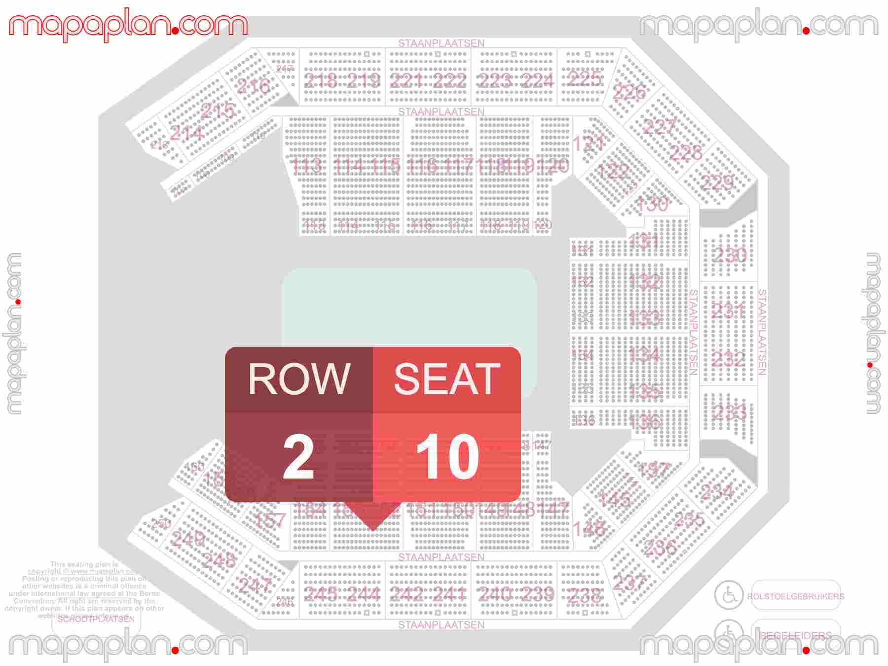 Antwerpen Lotto Arena seating plan Concerts verdeling zitplaatsen en staanplaatsen plaatsen zaalplan indeling met stoelnummers - seating plan with exact section numbers showing best rows and seats selection 3d layout - Best interactive seat finder tool with precise detailed location data