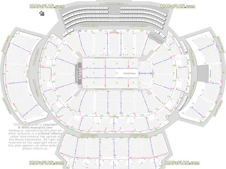 detailed seat row numbers end stage full concert sections floor plan arena lower upper level layout Atlanta State Farm Arena seating chart