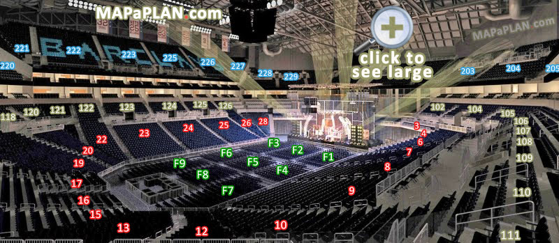 View from Section 111 Row 6 Seat 12 End stage concert Virtual 3d floor map Barclays Center Brooklyn seating chart
