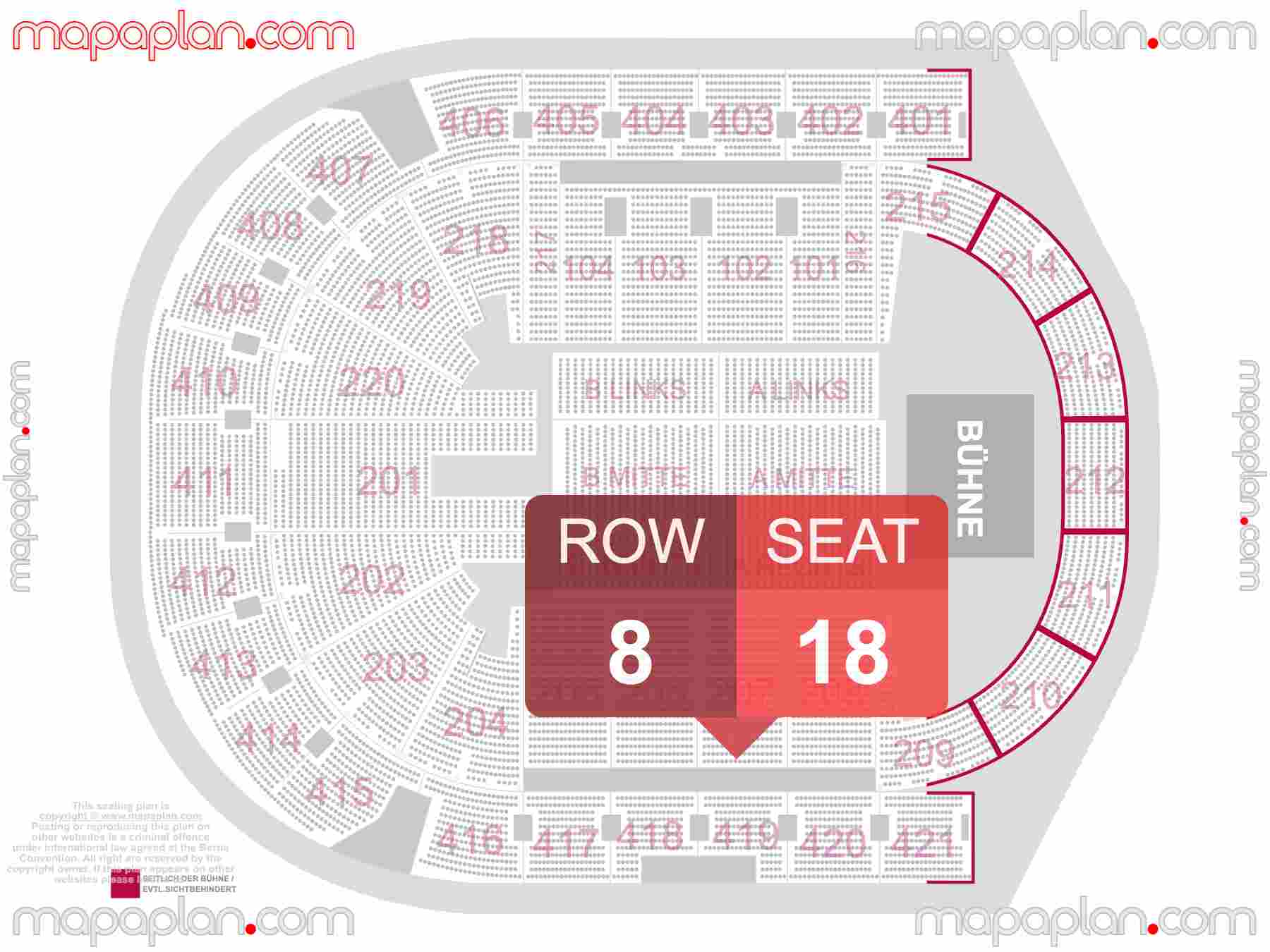 Berlin Uber Arena seating plan Concert Konzerte Sitzplan mit Sitzplatz & Reihennummerierung detailed seat numbers and row numbering plan with interactive map map layout
