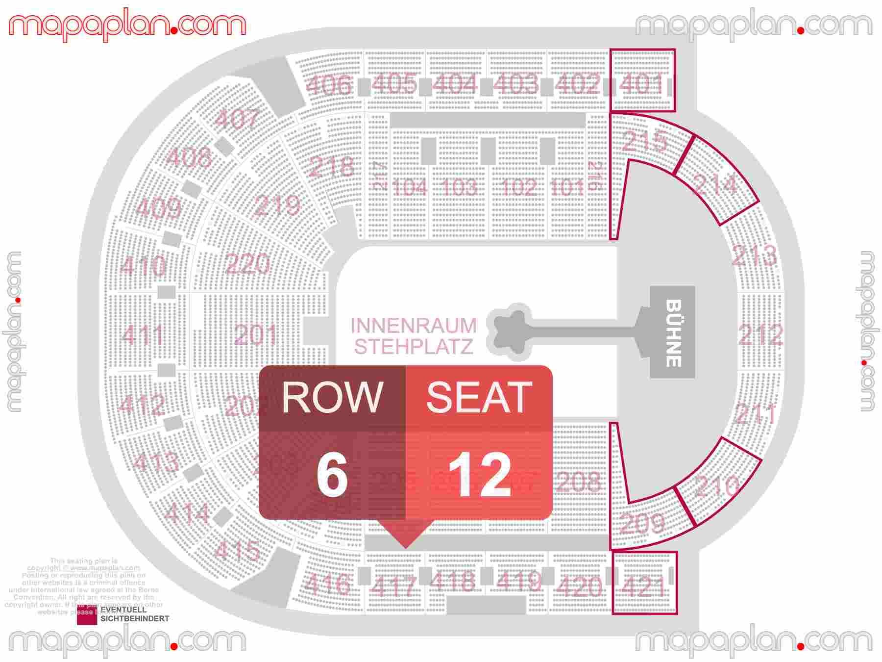 Berlin Uber Arena seating plan Concert with extended catwalk runway B-stage Sitzplan mit Sitzplatznummerierung und Reihen inside capacity view arrangement map - Interactive virtual 3d best seats & rows detailed stadium image configuration layout