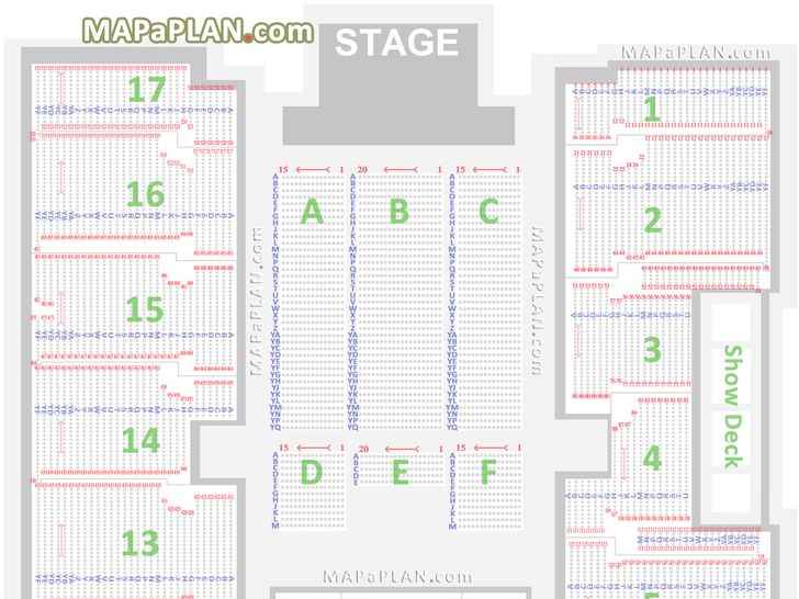 Detailed chart with individual seats rows blocks numbers Birmingham Genting NEC LG Arena seating plan