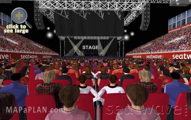 Block E Row D Stage view from middle rear seats Birmingham Genting NEC LG Arena seating plan