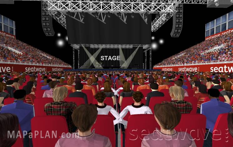 Block E Row D Stage view from middle rear seats Birmingham Resorts World Arena NEC seating plan