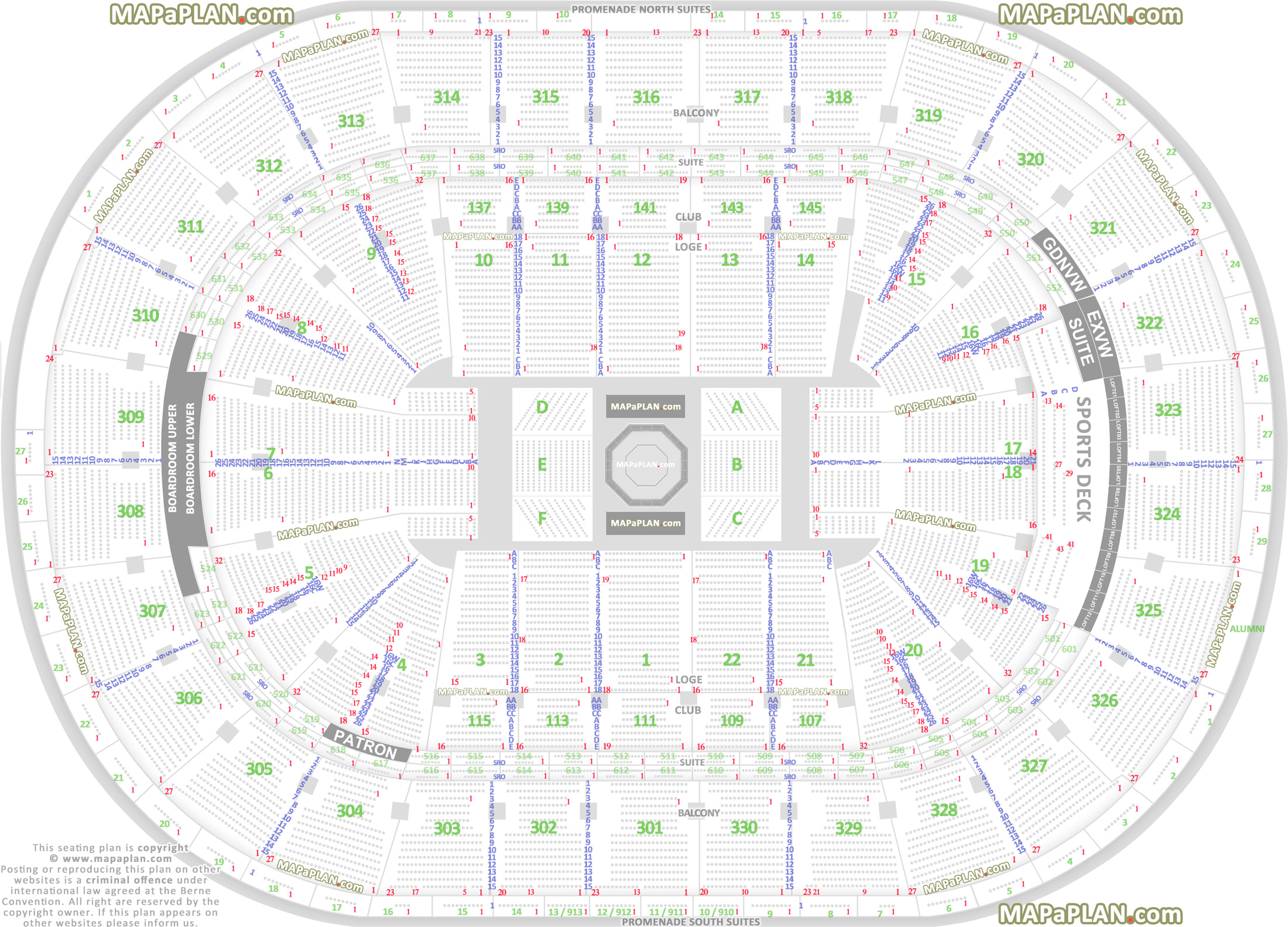 ufc mma fully seated chart garden executive view suites layout wwe wrestling boxing events Boston TD Garden seating chart