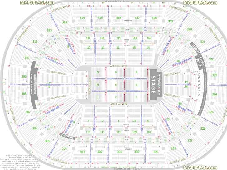 detailed seat row numbers end stage full concert sections floor plan arena lower upper bowl layout Boston TD Garden seating chart