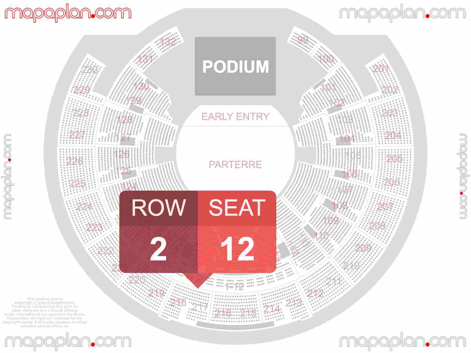 Brussels Vorst Nationaal Forest National seating plan Concerts verdeling zitplaatsen en staanplaatsen plaatsen zaalplan indeling met stoelnummers - PIT floor standing seating plan with exact section numbers showing best rows and seats selection 3d layout - Best interactive seat finder tool with precise detailed location data
