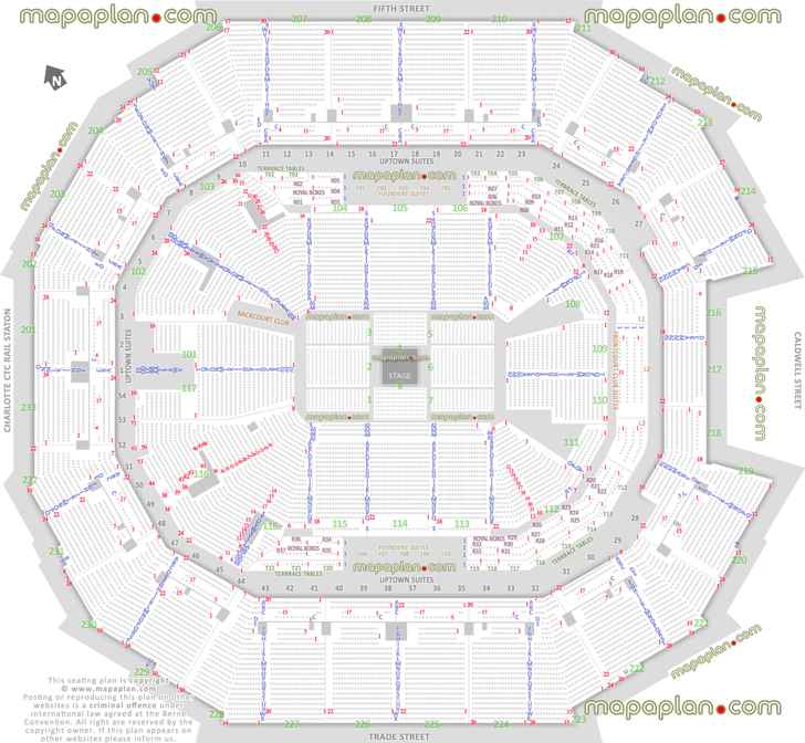 Charlotte Spectrum Center Seat Row Numbers Detailed Seating Chart Mapaplan Com