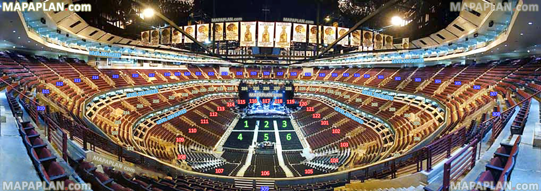 view section 309 row 10 seat 8 virtual interactive 3d behind stage tour inside pictures general admission ga Chicago United Center seating chart