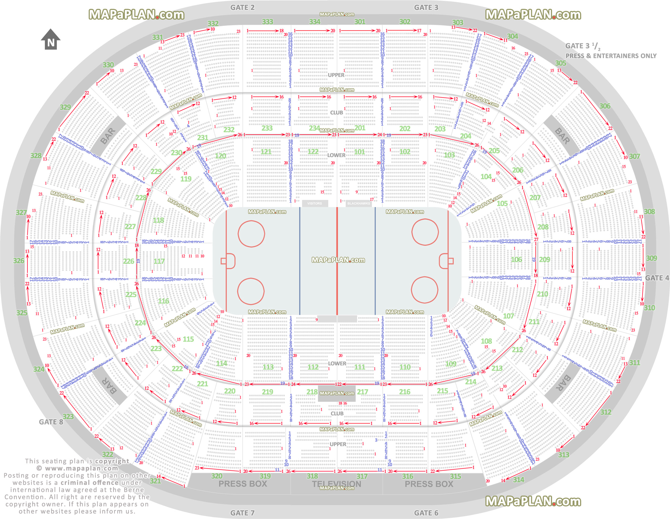 chicago blackhawks nhl hockey game rink diagram best seat finder chart precise aisle numbering data Chicago United Center seating chart