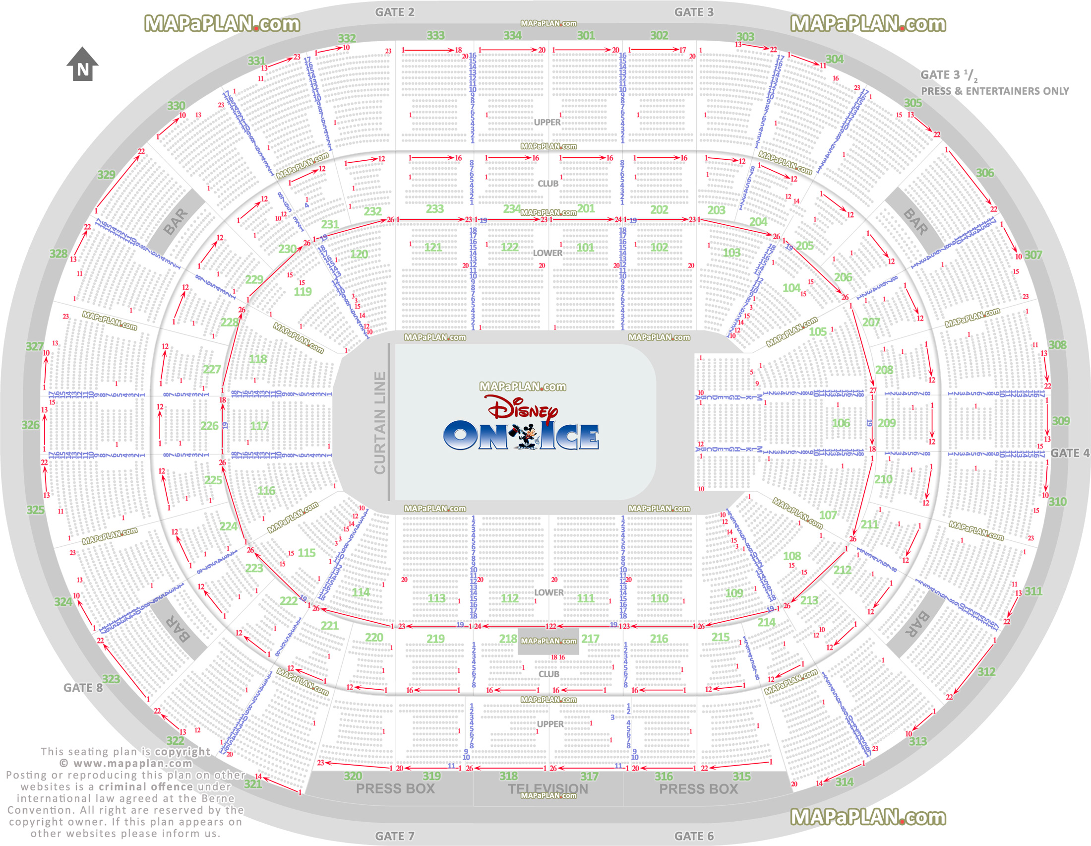 disney ice show setup review printable good seats information guide entrance gates Chicago United Center seating chart