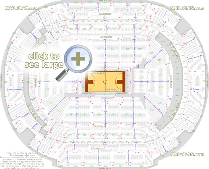 detailed seat row numbers dallas mavericks basketball plan with lower platinum terrace levels layout Dallas American Airlines Center seating chart