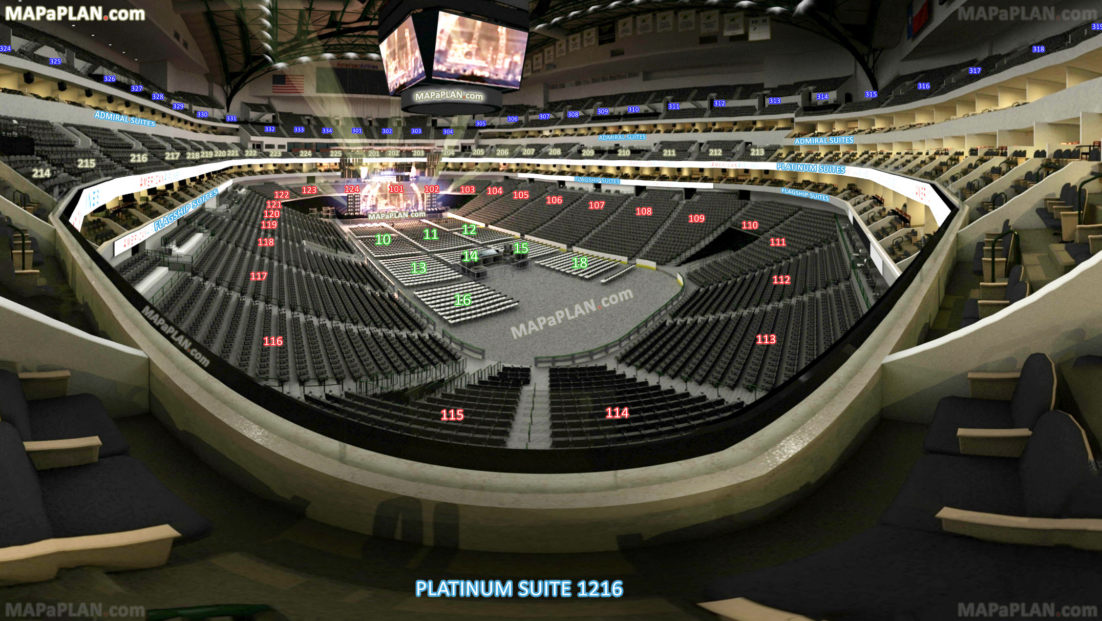 view from platinum suite 1216 good bad seats review information behind stage arena sections interior guide Dallas American Airlines Center seating chart