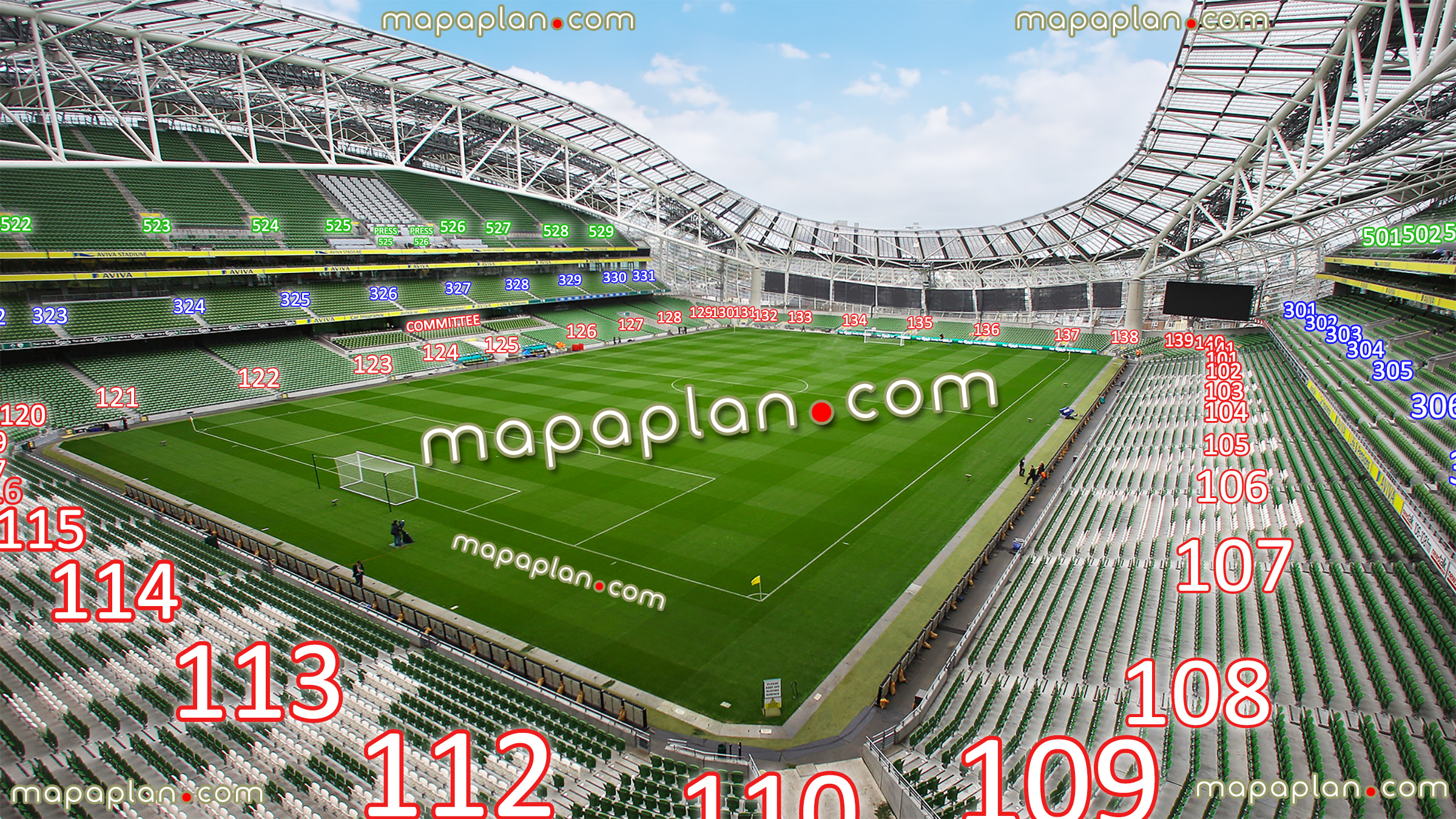 Dublin Aviva Stadium virtual seating chart view from block 511 row c seat 15 ireland football match seating capacity 360 aerial inside view arrangement plan interactive virtual 3d seats rows detailed stadium image layout premier tier