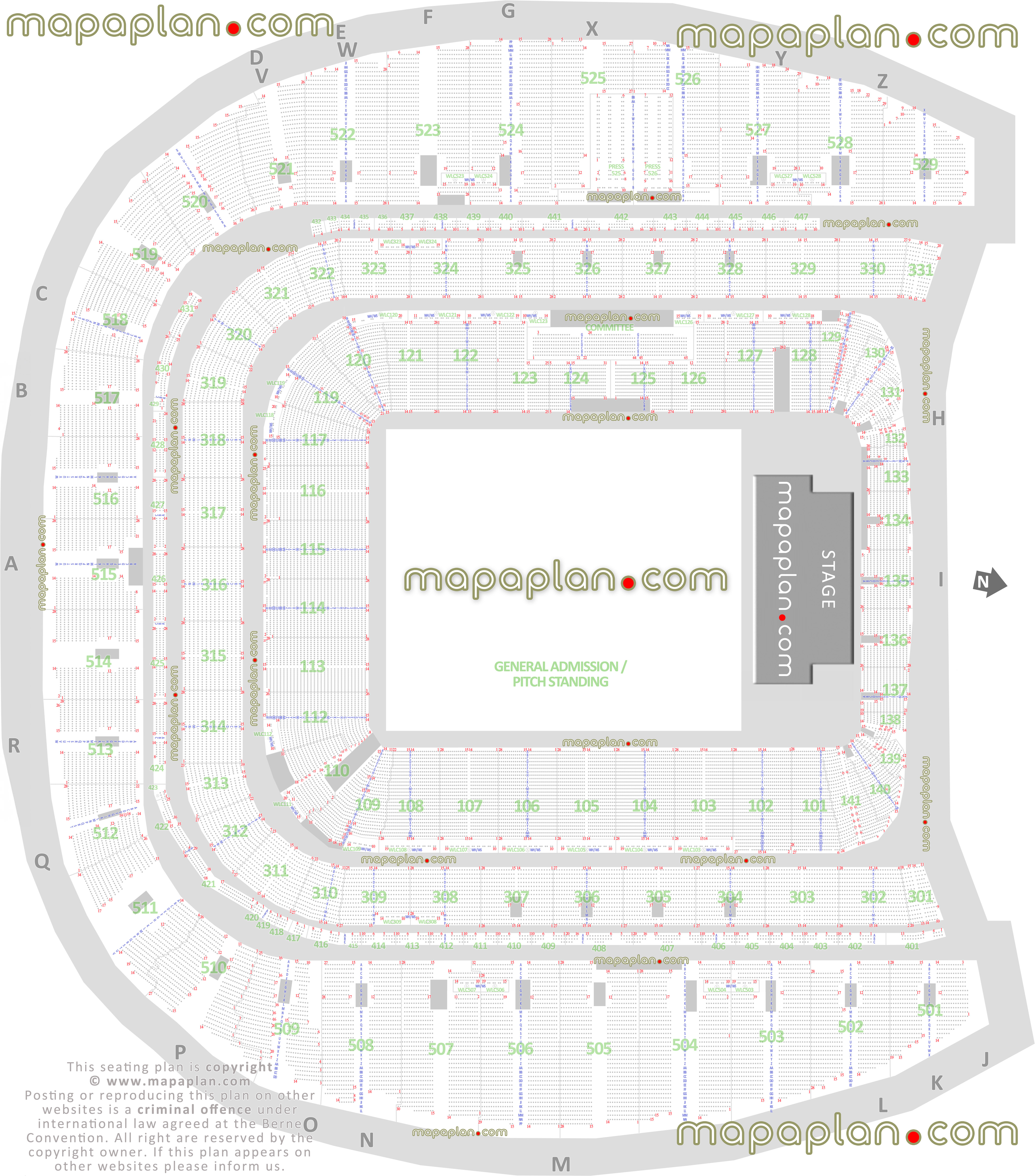 Dublin Aviva Stadium seating plan map seating plan concerts exact block numbers rows best seats selection layout lower premier boxes corporate upper tier general admission pitch standing