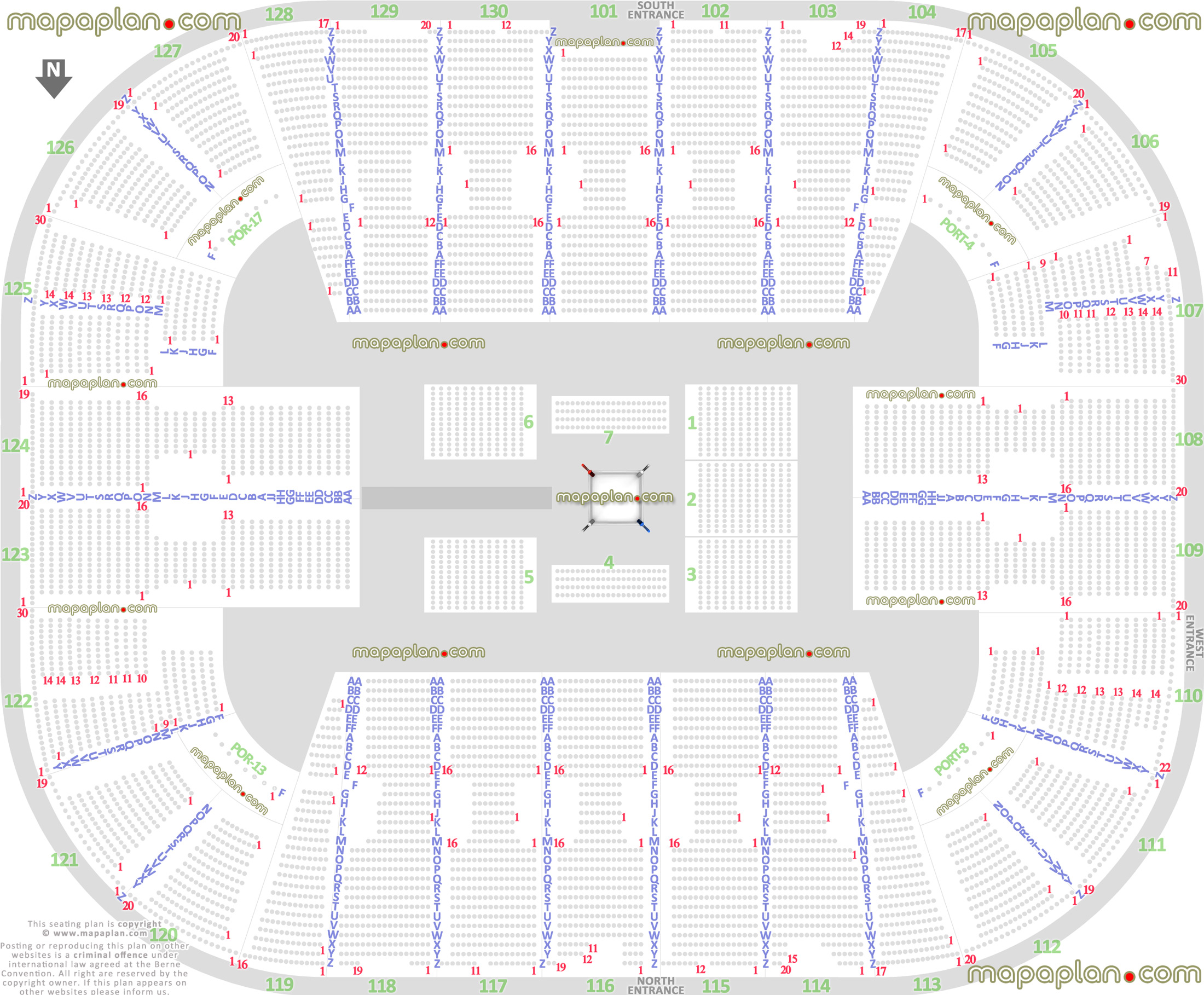 wwe wrestling boxing match events map row 360 round ring floor configuration how many rows sections 101 102 103 104 105 106 107 108 109 110 111 112 113 114 115 116 117 118 119 120 121 122 123 124 125 126 127 128 129 130 Fairfax EagleBank Arena seating chart