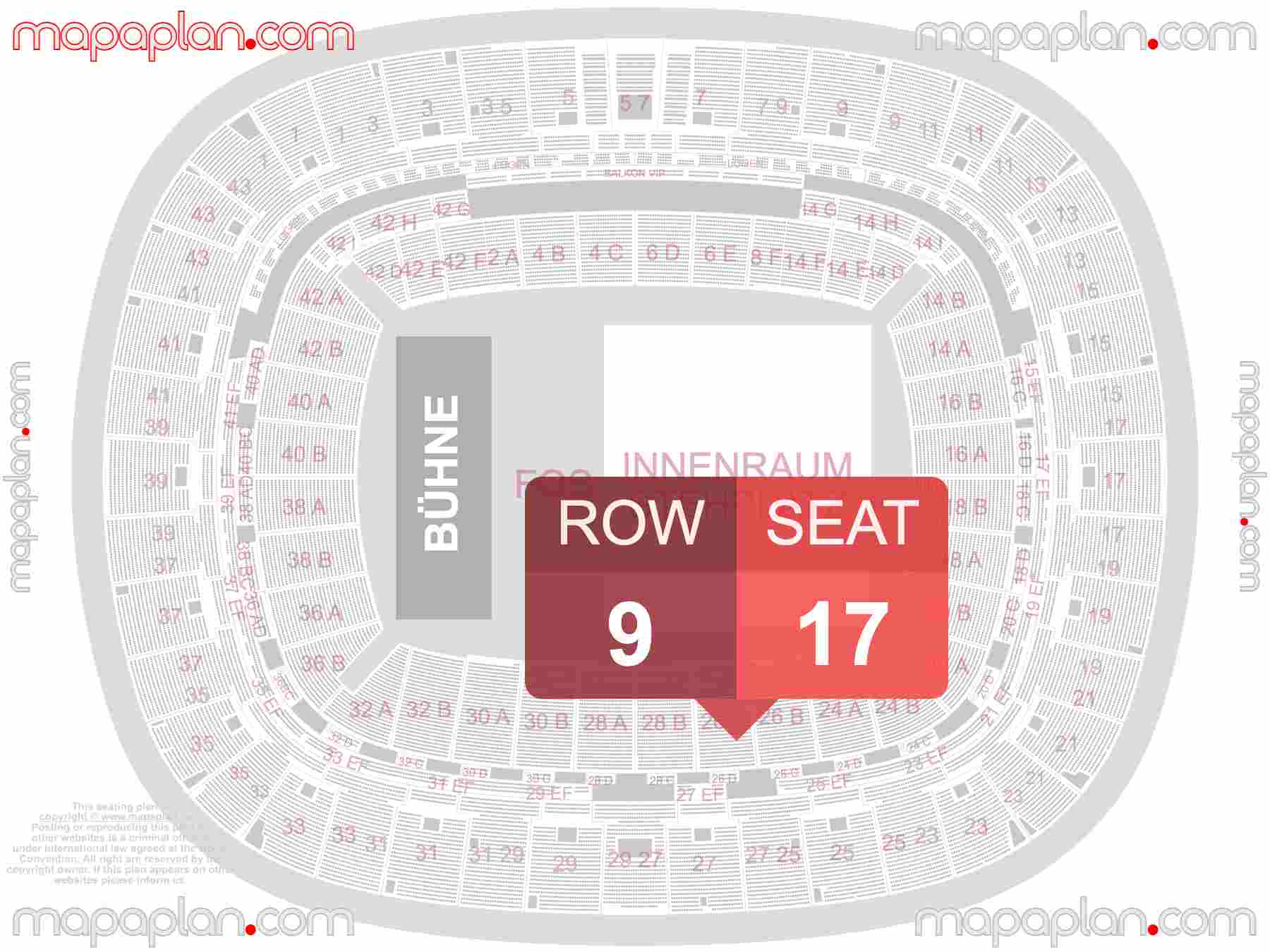 Frankfurt am Main Deutsche Bank Park Waldstadion seating plan Concert & Football Konzerte und Eintracht Frankfurt Fußball Sitzplan mit Sitzplatz & Reihennummerierung detailed seat numbers and row numbering plan with interactive map map layout