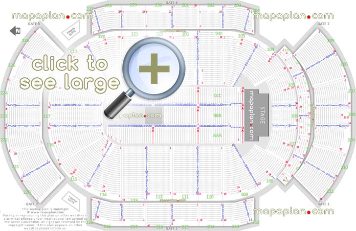 detailed seat row numbers end stage concert sections floor plan map lower club upper level layout Glendale Gila River Arena seating chart