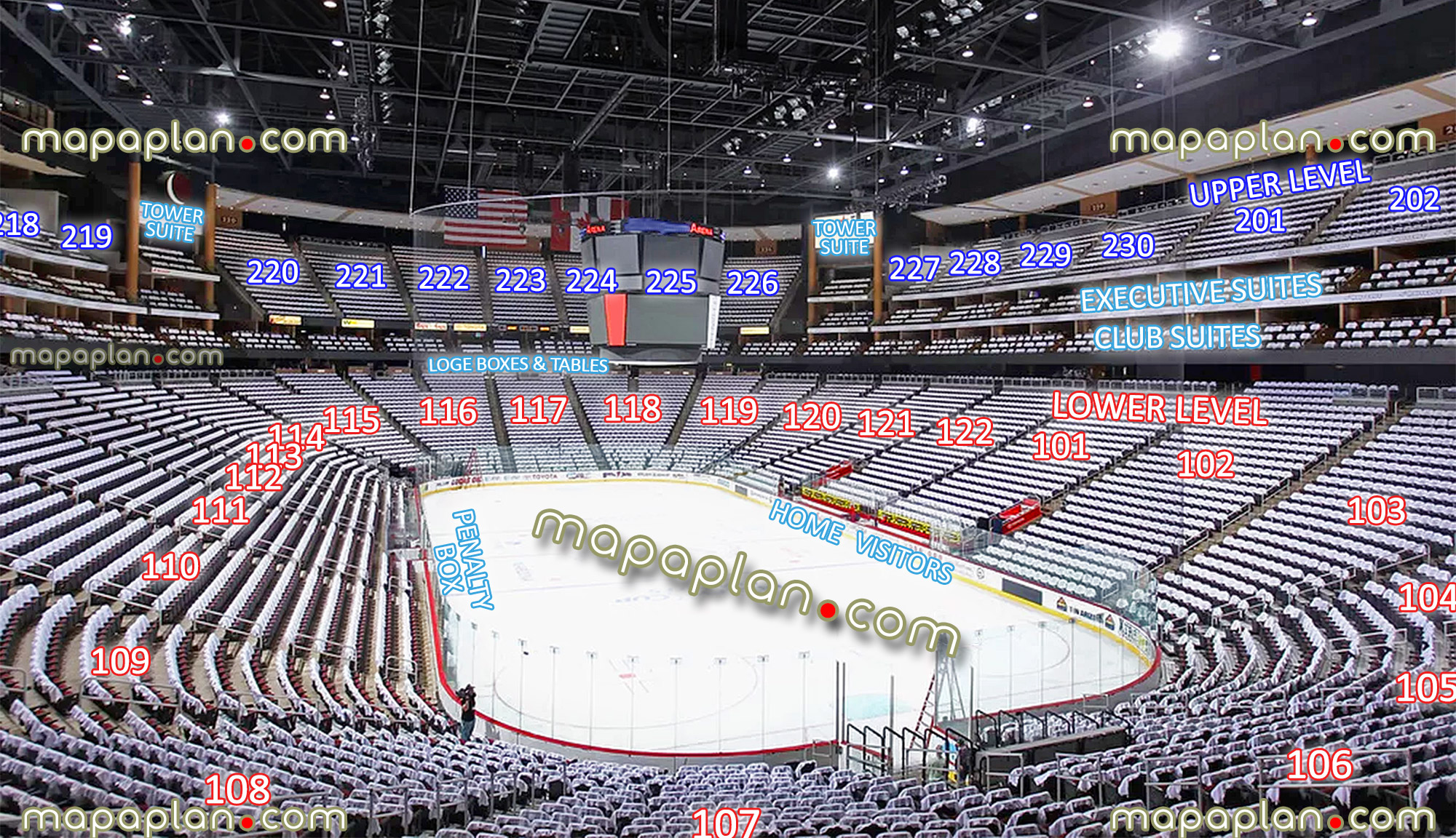 view section 107 row w seat 18 arizona phoenix coyotes hockey virtual venue 3d interactive inside review tour picture arena lower club upper bowl level executive suites loge boxes Glendale Gila River Arena seating chart