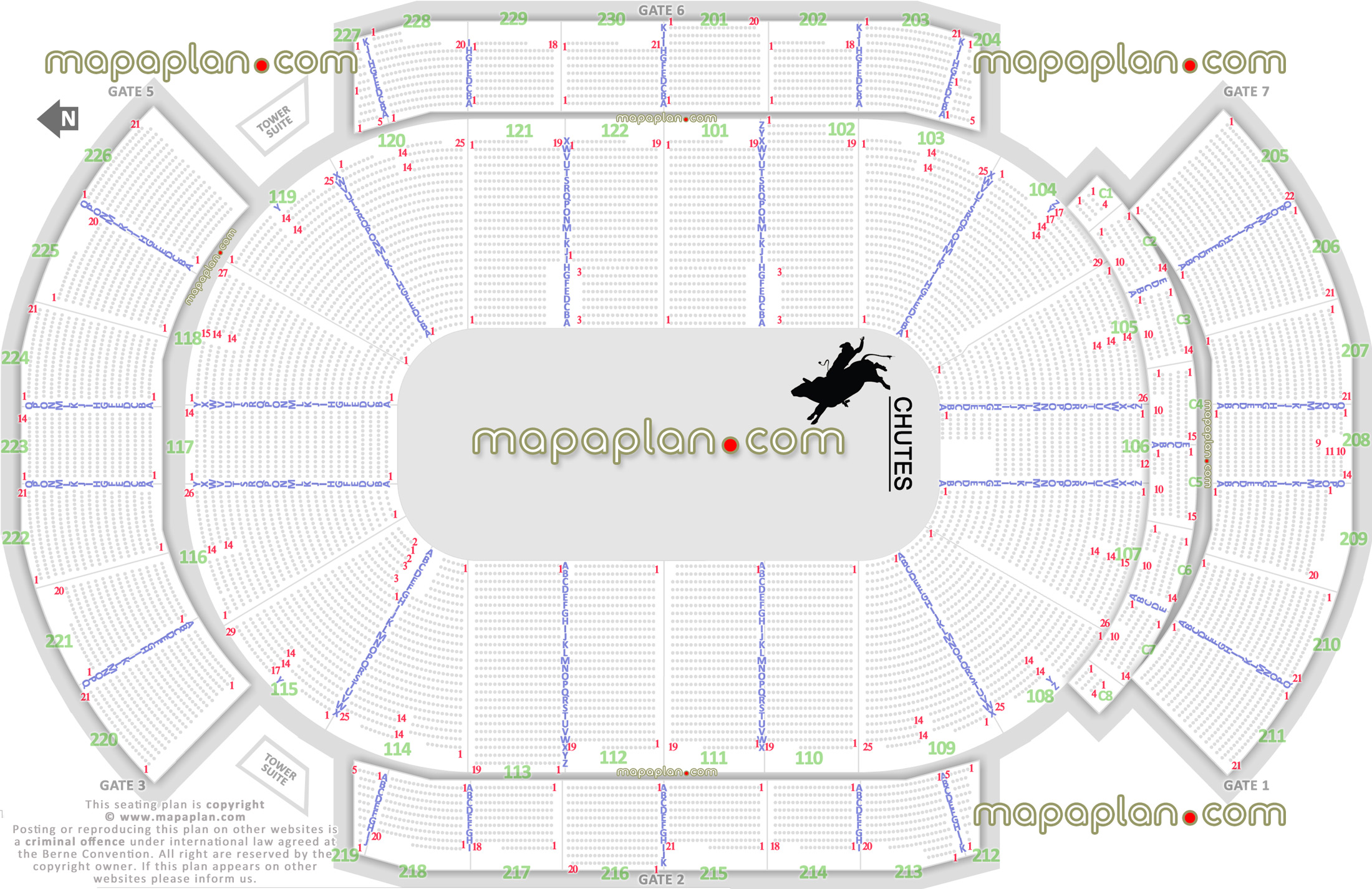 pbr professional bull riders rodeo glendale phoenix arizona seating chart row max seat capacity numbers rows each section detailed plan lower club executive suites upper level sections 201 202 203 204 205 206 207 208 209 210 211 212 213 214 215 216 217 218 219 220 221 222 223 224 225 226 227 228 229 230 Glendale Gila River Arena seating chart