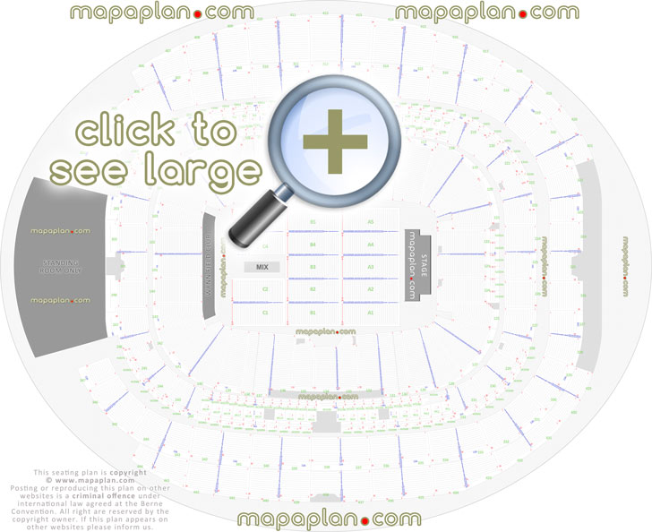 Las Vegas Allegiant Stadium seating chart detailed seat rows numbers chart concert floor plan arena sections layout