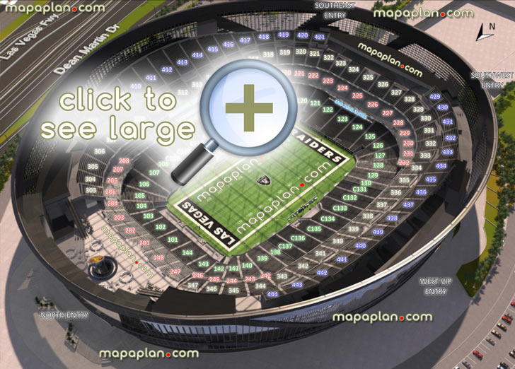 Las Vegas Allegiant Stadium virtual seating chart raiders nfl football 3d interactive inside seat rows sections review tour 360 aerial view