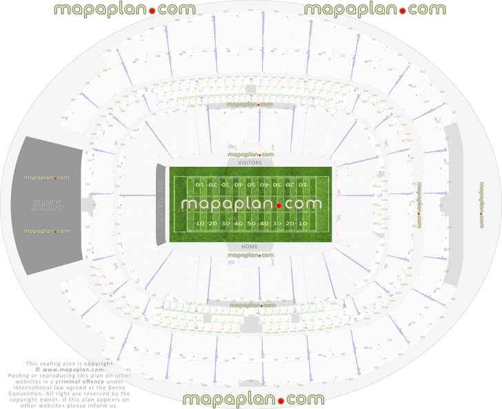 Allegiant Stadium Seat And Row Numbers Detailed Seating Chart Las Vegas