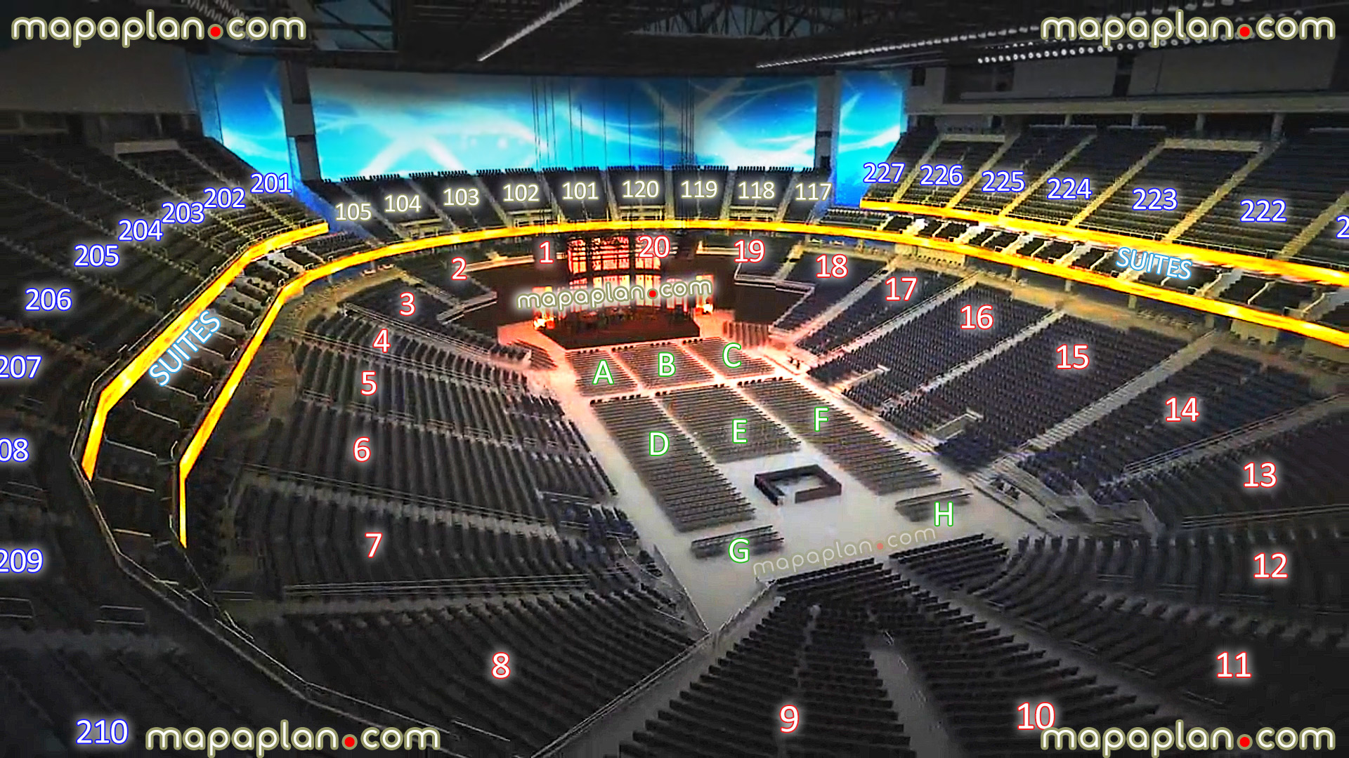 view seat section 211 row h 10 virtual concert stage venue 3d interactive inside review tour picture floor lower suites upper level Las Vegas New T-Mobile Arena MGM-AEG seating chart