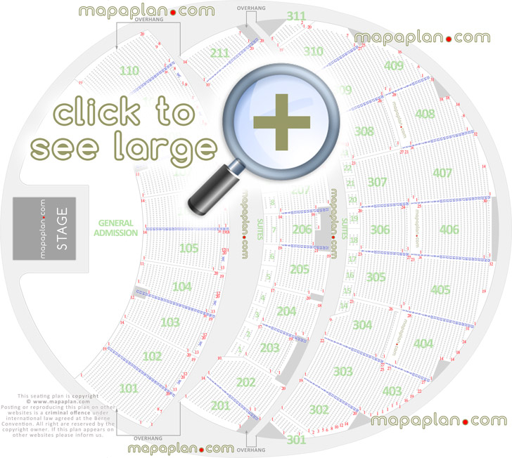 Las Vegas Sphere seating chart detailed seat numbers row numbering concert chart interactive plan layout