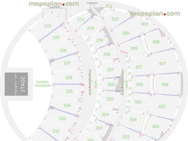 Las Vegas Sphere seating chart detailed seat numbers row numbering concert chart interactive plan layout