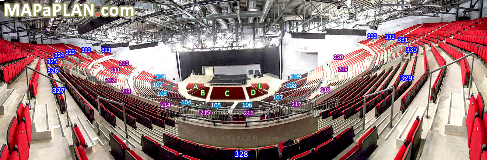 Concert stage view from Block 328 Row N Virtual interactive tour with inside sections tier levels Leeds First Direct Arena seating plan