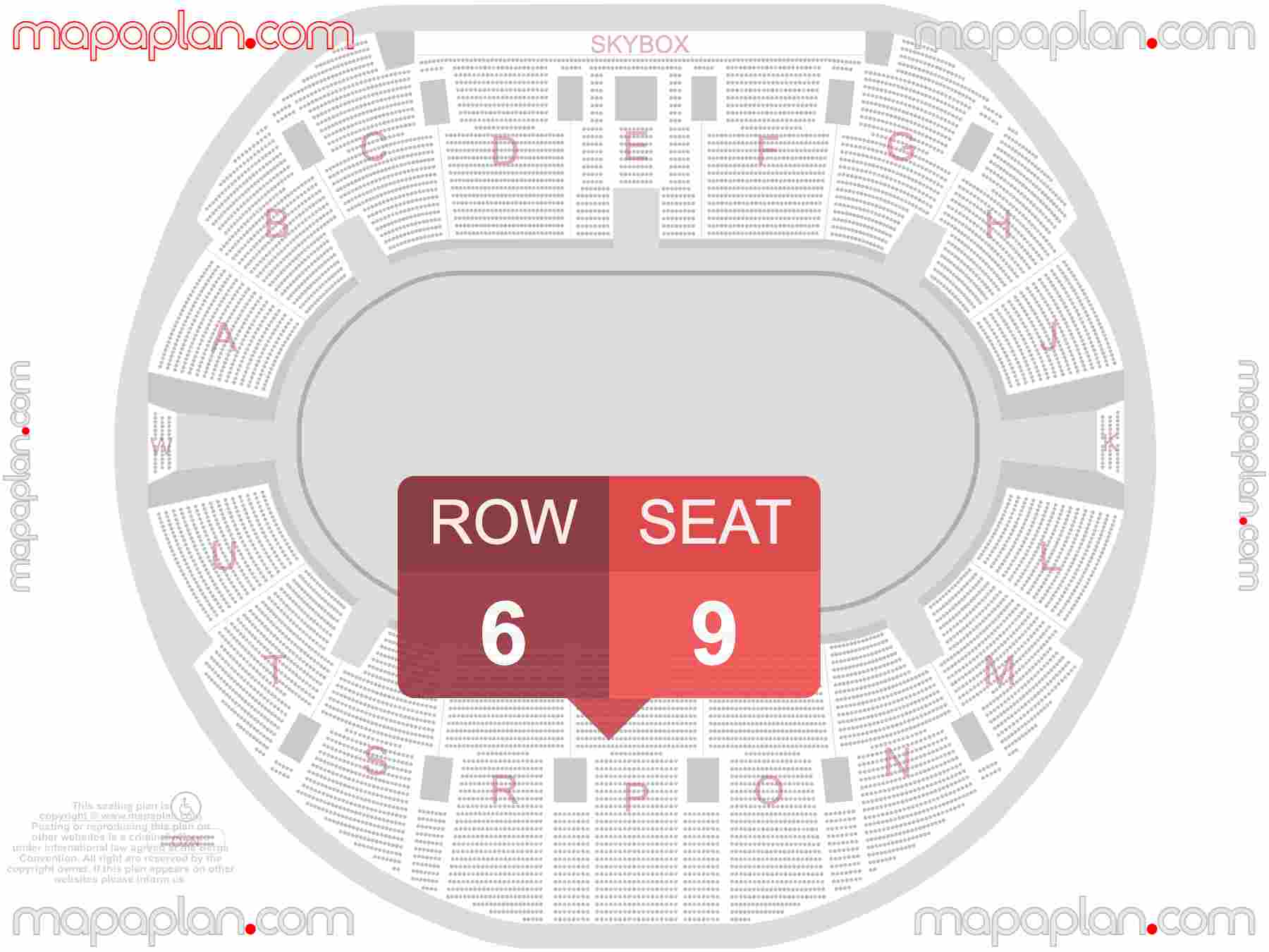 Mapa plan miejsc siedzących Łódź Atlas Arena seating plan with seat & row numbers Numeracja oraz plan miejsc i rzędów widowni na mecz koncert - Układ sektorów areny - Dokładny interaktywny rozkład trybun stadionu