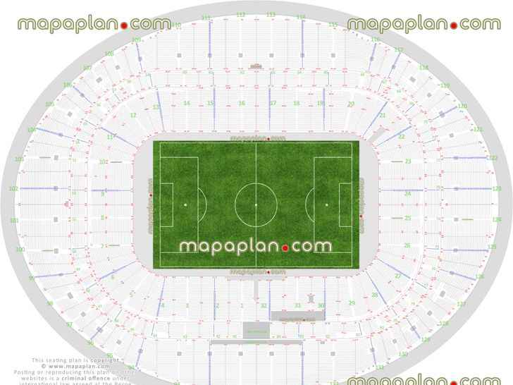 London Arsenal Emirates Stadium seating plan detailed seat numbers row numbering football plan blocks chart layout