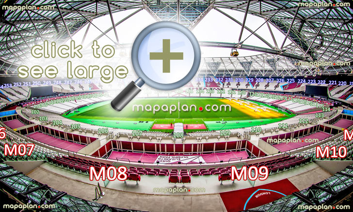 London Stadium (West Ham United Olympic Park) virtual seating chart view from block 208 row 54 seat 420 west ham united football match seating capacity 360 aerial inside view arrangement plan interactive virtual 3d seats rows detailed stadium image layout club london boxes